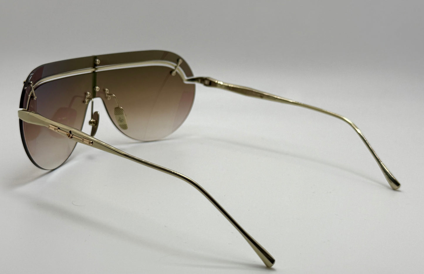 Philippe V N32 Titanium Shield Sunglasses | Made in Japan | Gradient Brown Lenses | Brand New