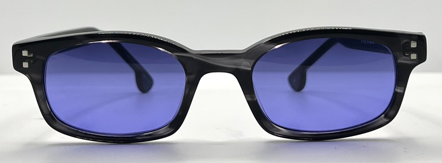 FICTION by l.a. Eyeworks TOM 033 Sunglasses-w/ New, Solid MIDNIGHT VIOLET Custom Lenses