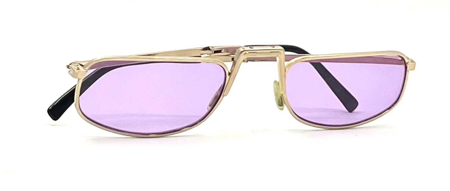 Christian Dior 2172 Monsieur Folding Gold 52-22 Purple Lenses