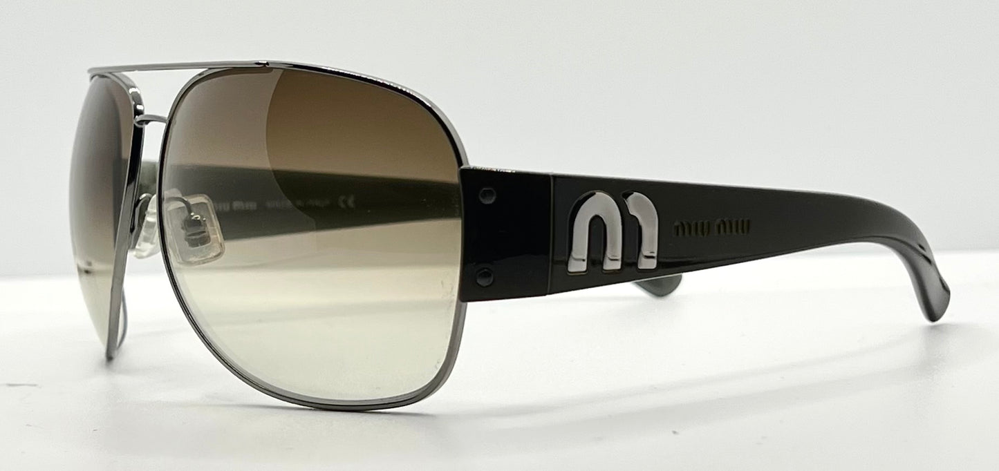 MIU MIU SMU53G 5AV-1X1 Oversized Shield Sunglasses New/Unworn-Full Kit-65mm-Italy