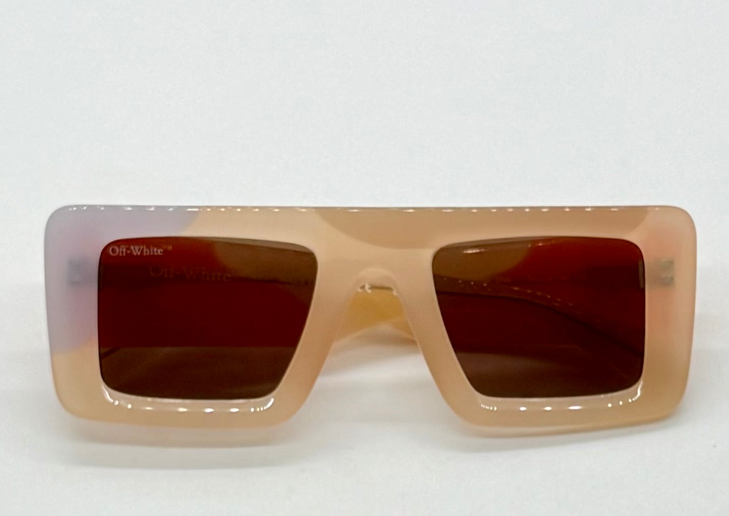 Off-White OERI069 Beige/Orange Sunglasses-50mm-New/Unworn-Full Kit –Italy