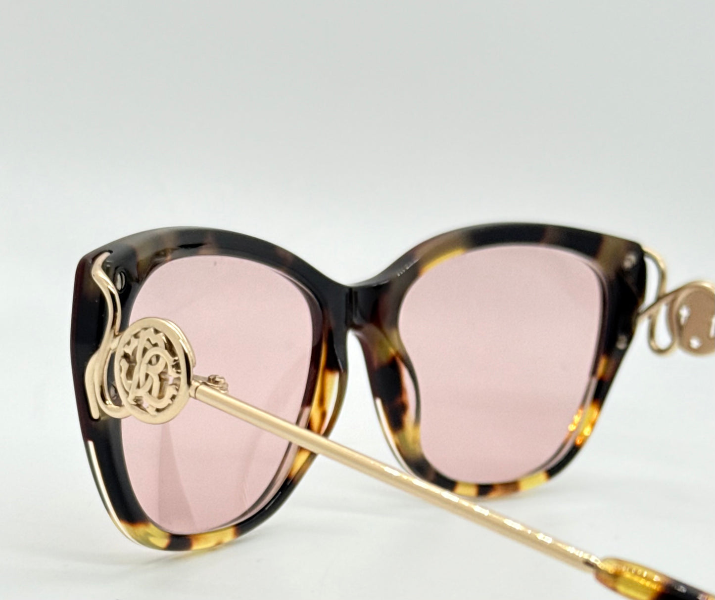Roberto Cavalli Focanapo 5051 Vintage Cat Eye Sunglasses w/New Soft Pink Custom Lenses-Italy 51mm