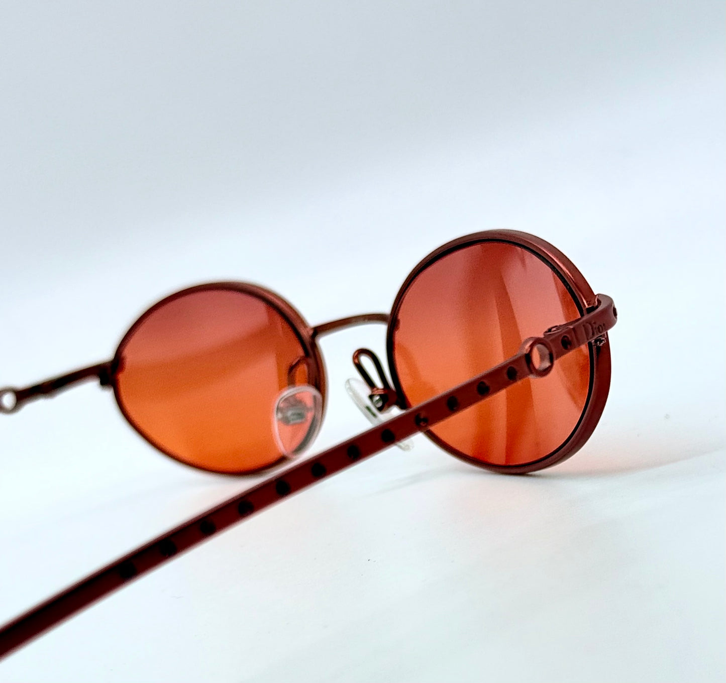 Christian Dior CD 3088 Red Metal Sunglasses w/New Red Tinted Custom Lenses