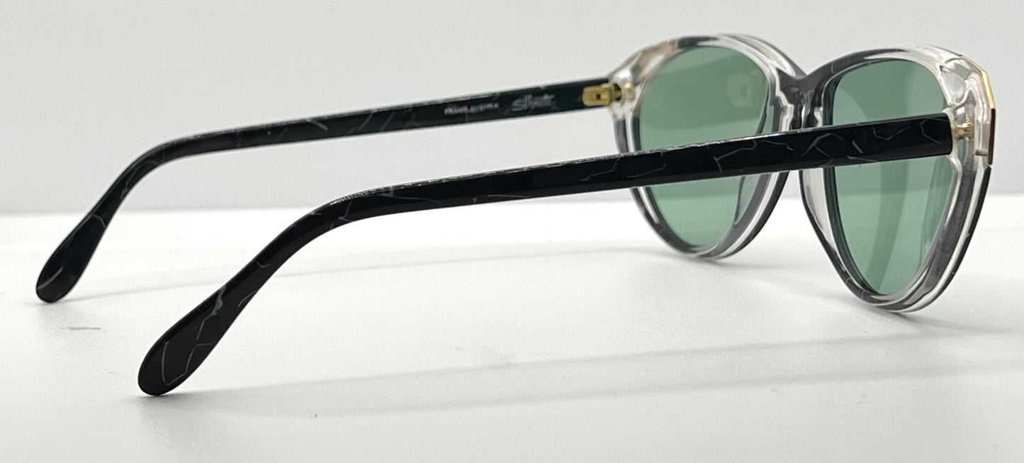 Silhouette M1298 Vintage Sunglasses Black Marble w/New Custom Lenses-Austria