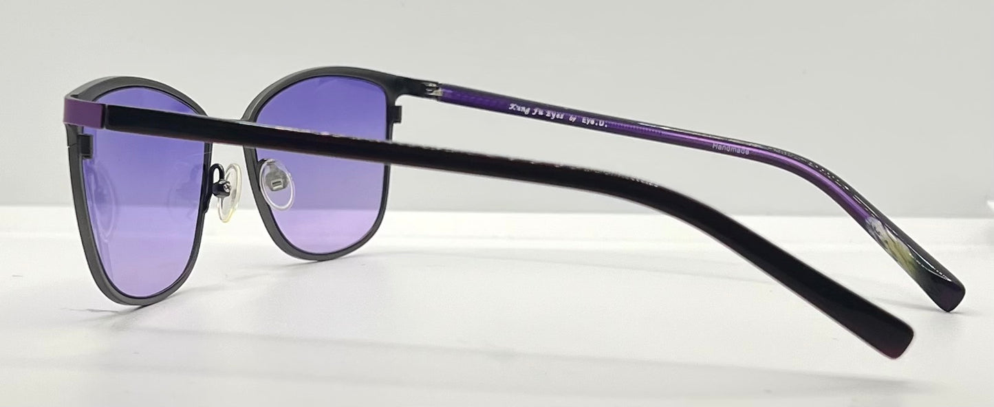 Kung Fu Eyes Sophia 159 Purple Titanium Sunglasses w/New, Custom Gradient Lenses
