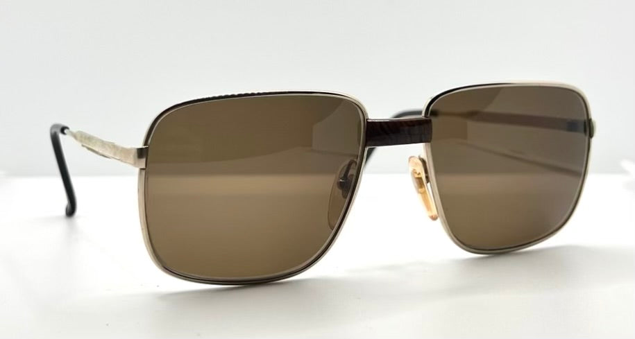 Vintage GEHAMI Mod. 500 Sunglasses Germany 54-22 Gold Frame Brown Lenses NOS