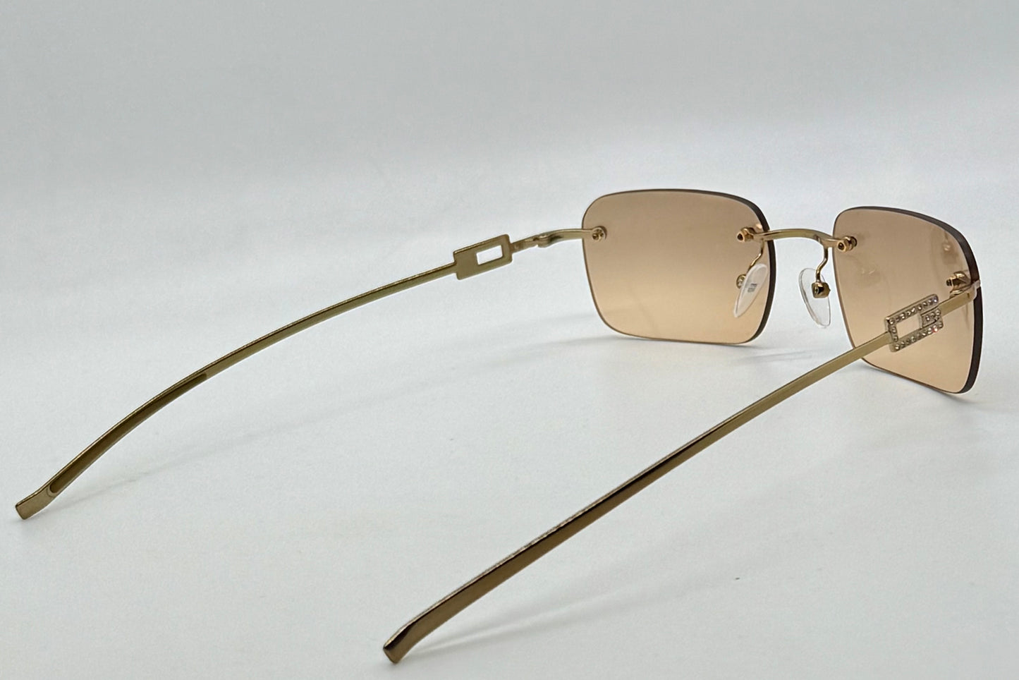 Gucci GG1777/S Strass Rimless Shield Sunglasses Gold/Brown 51mm-VINTAGE/UNWORN