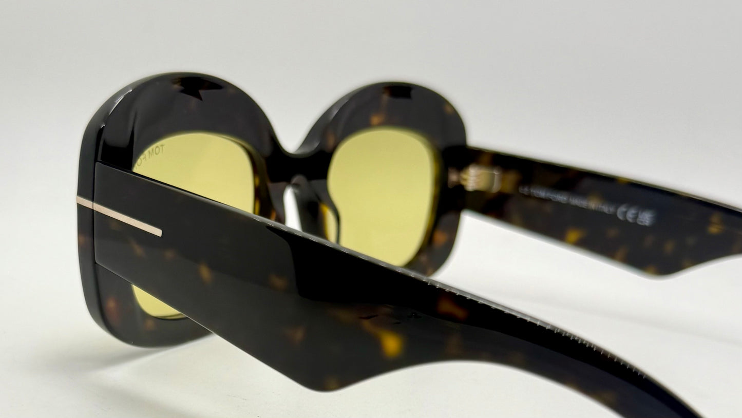 TOM FORD TF1219 CARMEN-02 52E Sunglasses – Yellow Lenses – Full Kit – Brand New