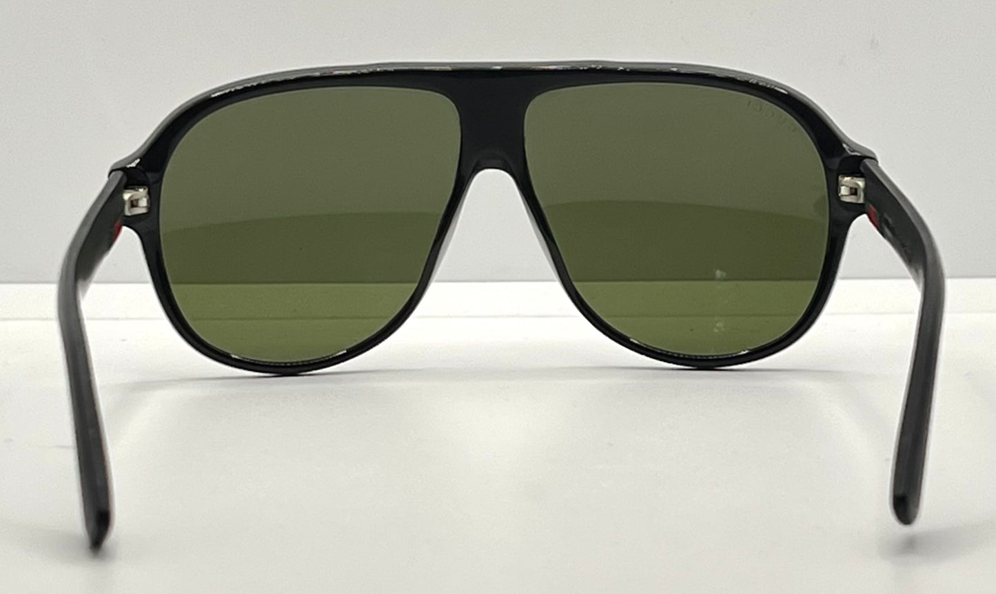 GUCCI Web Ribbon Oversized Aviator Sunglasses – Deadstock – Full Kit – Made in Italy