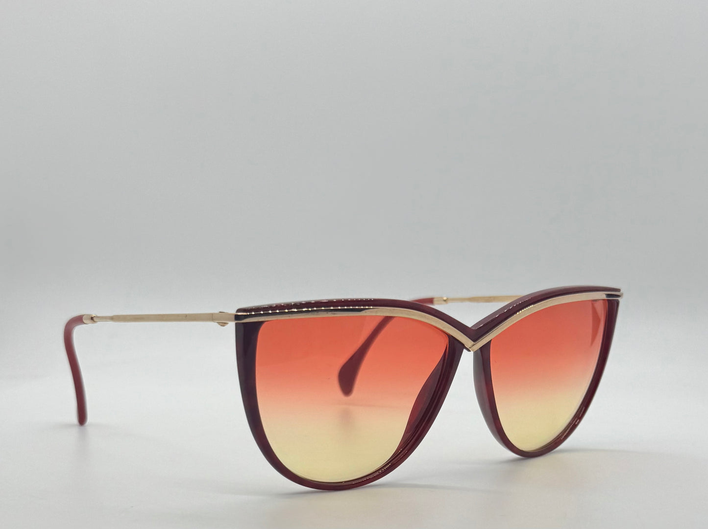 Silhouette SPX M 1703 C1349 Vintage CAT EYE Sunglasses w/New Red to Yellow Gradient Custom Lenses-60mm
