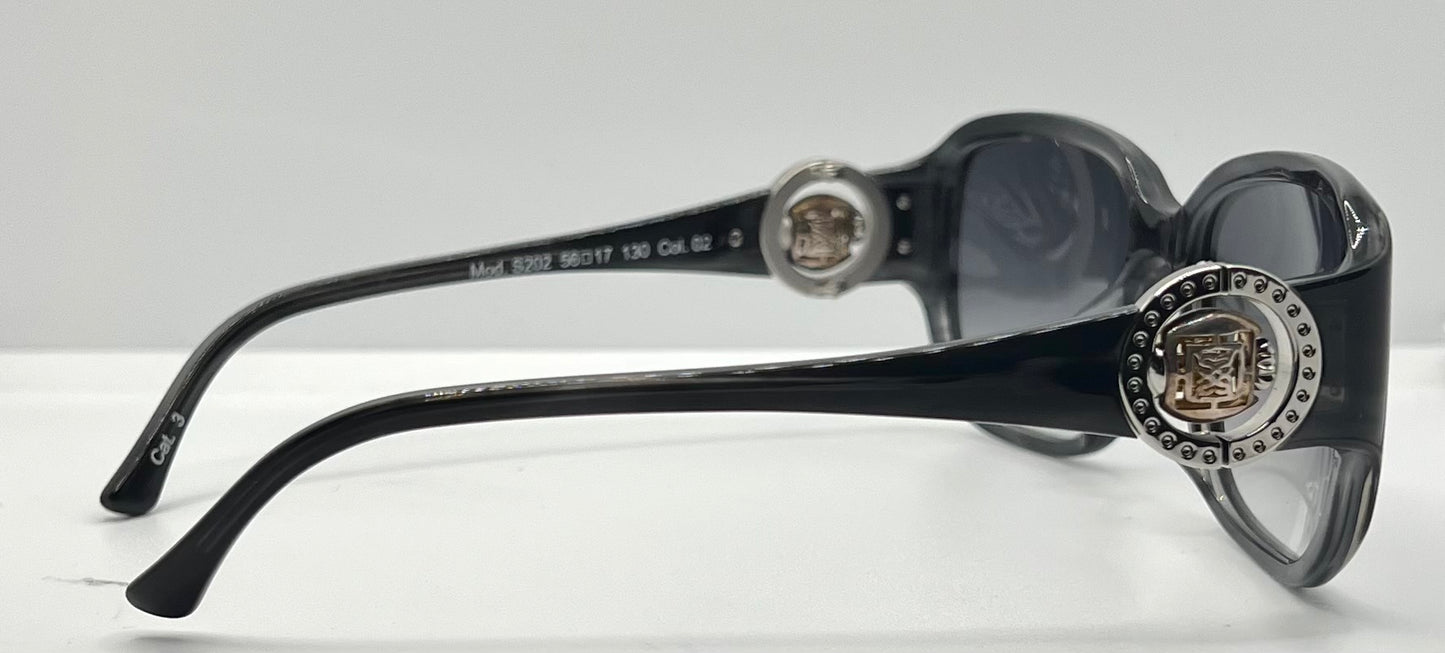 Sasura S202 Sunglasses Black 56-17 Spinner Temple Design Made in Italy NOS