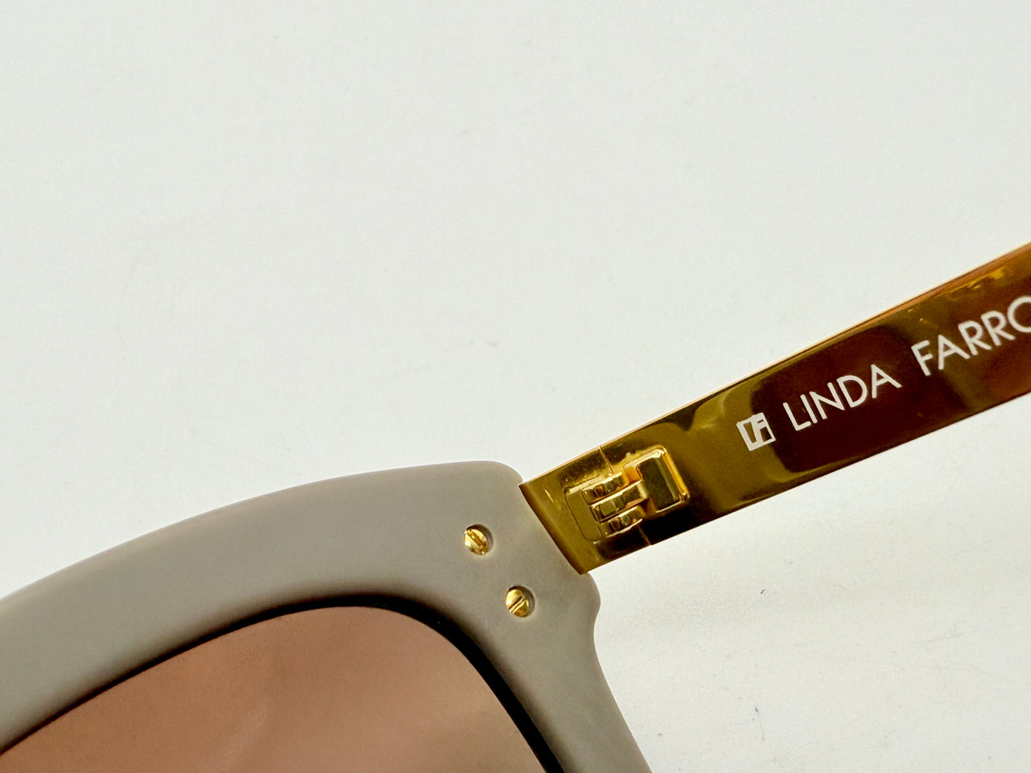Linda Farrow Luxe LFL/1/6 Grey Gold Oversized Sunglasses Japan Deadstock Kit