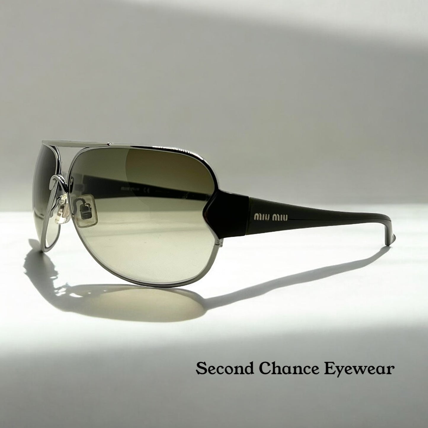 MIU MIU SMU55G 5AV-1X1 Shield Sunglasses-Gradient Lenses-68mm-New/Unworn-Full Kit