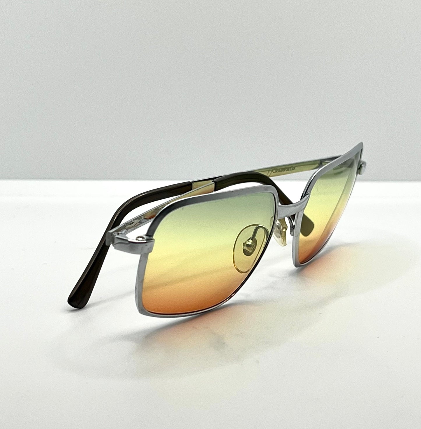 FAIRFIELD FO66-Vintage Sunglasses-Chrome Frame w/New, Custom Tri-Gradient Lenses-Deadstock-France 66mm