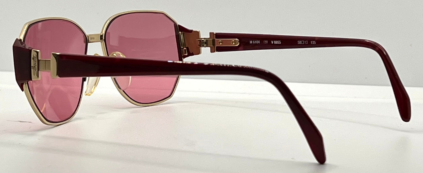Silhouette M 6104/20 V6055 VINTAGE Sunglasses w/New Solid Pink Custom Lenses-58mm-Unworn/NOS