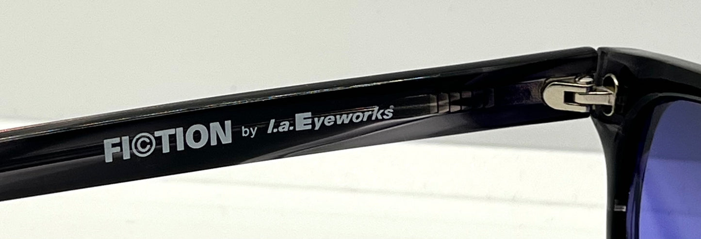 FICTION by l.a. Eyeworks TOM 033 Sunglasses-w/ New, Solid MIDNIGHT VIOLET Custom Lenses