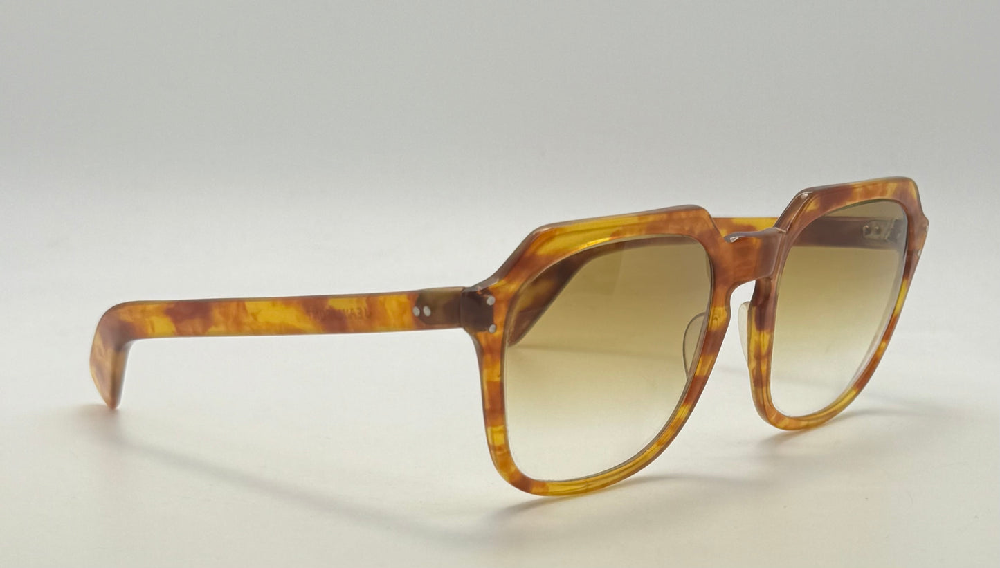 Jean Lafont YAN Vintage Sunglasses Amber Tortoise w/ Original Glass Lenses