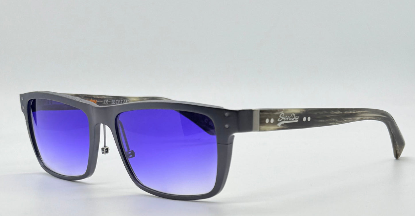 SUPERDRY x FOUNDRY JAPAN COLLAB w/New Purple Gradient Custom Lenses-SPRING HINGES-Unworn