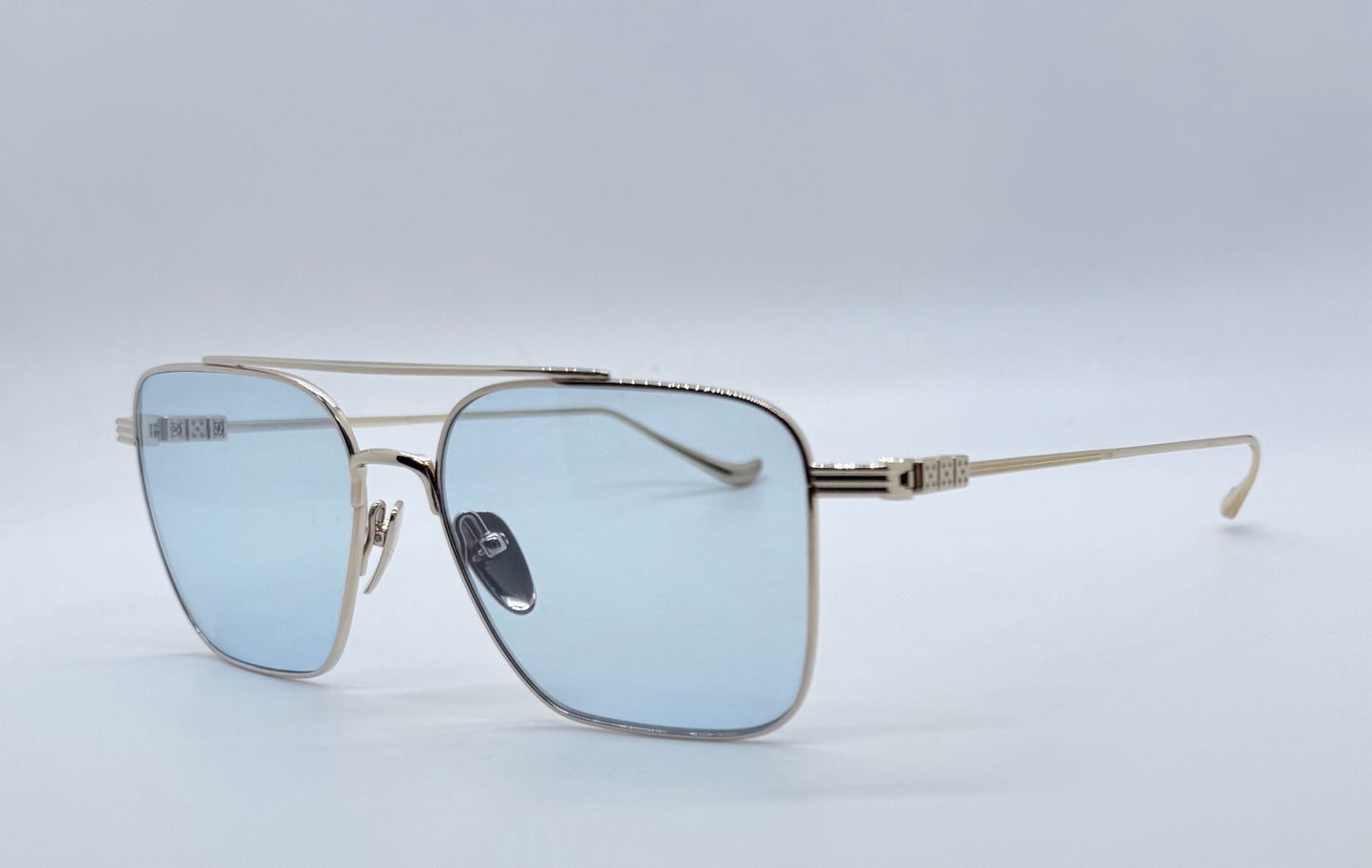 Chrome Hearts AM Gold Plated – Solid Light Blue Lenses – Deadstock Full Kit