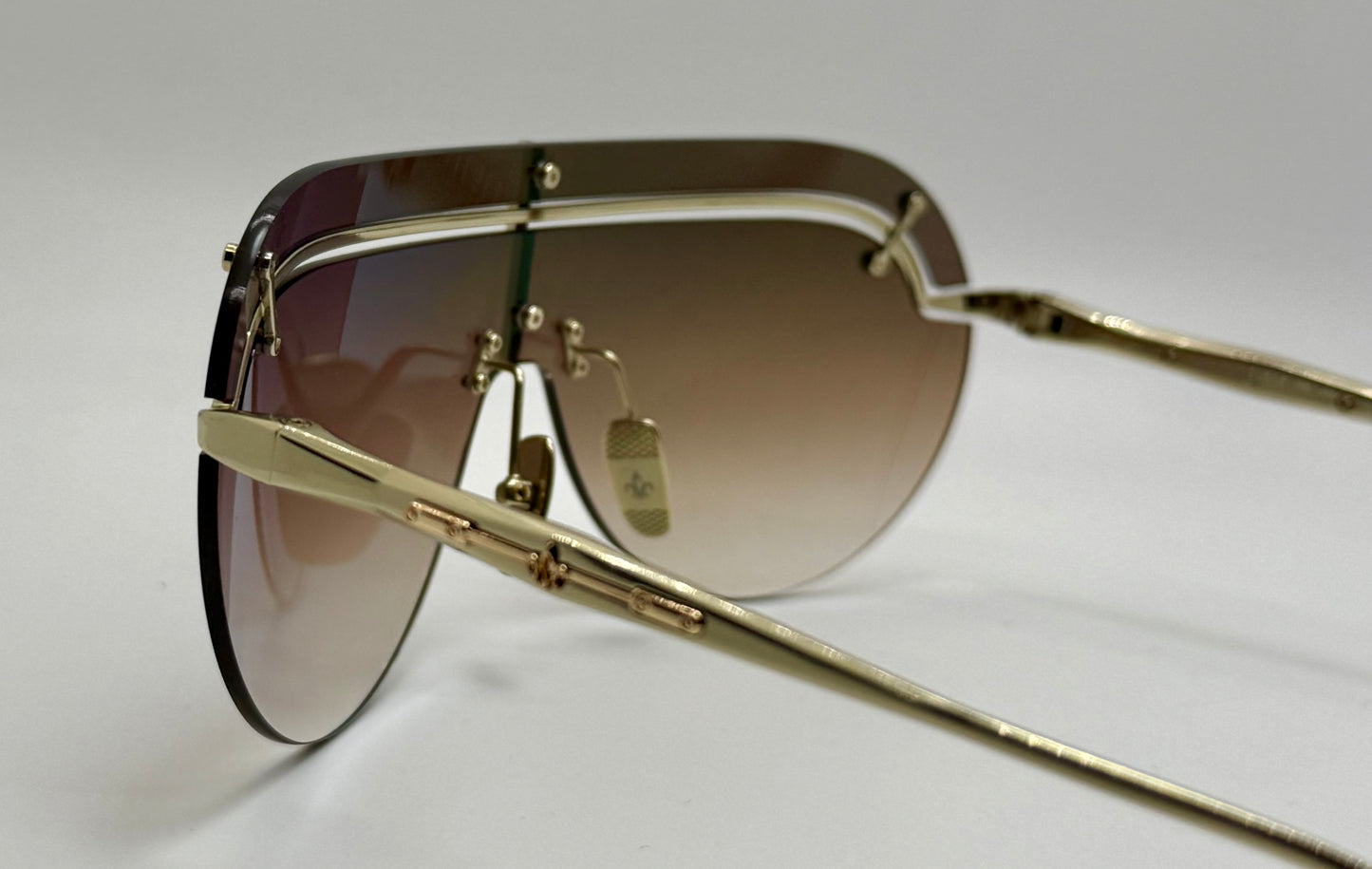 Philippe V N32 Titanium Shield Sunglasses | Made in Japan | Gradient Brown Lenses | Brand New