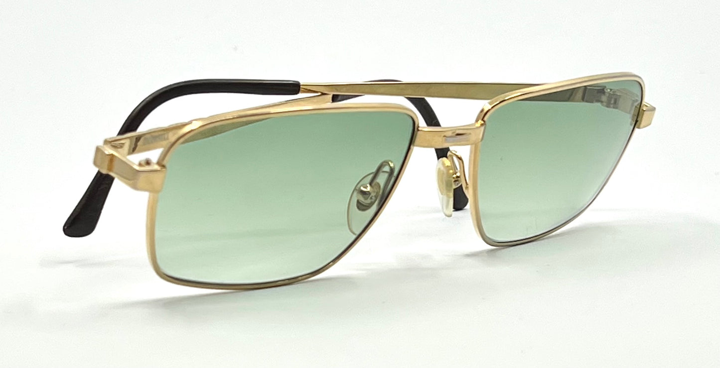 Dunhill 6142 004 Gold Vintage Sunglasses-New Green Gradient Custom Lenses-Unworn
