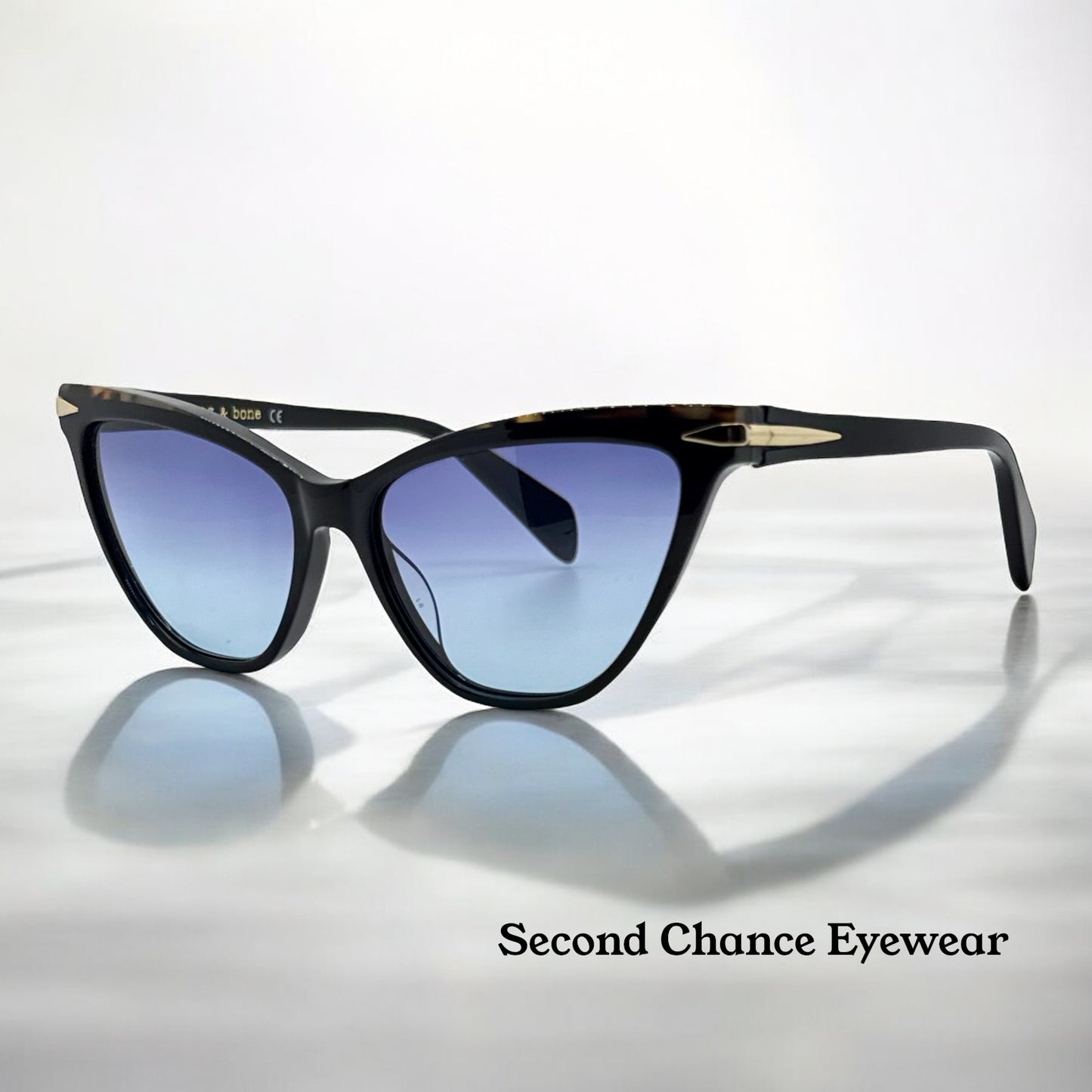 Rag & Bone RNB3020 807 Cat-Eye Sunglasses w/New Gradient Blue Custom Lenses-New/Unworn