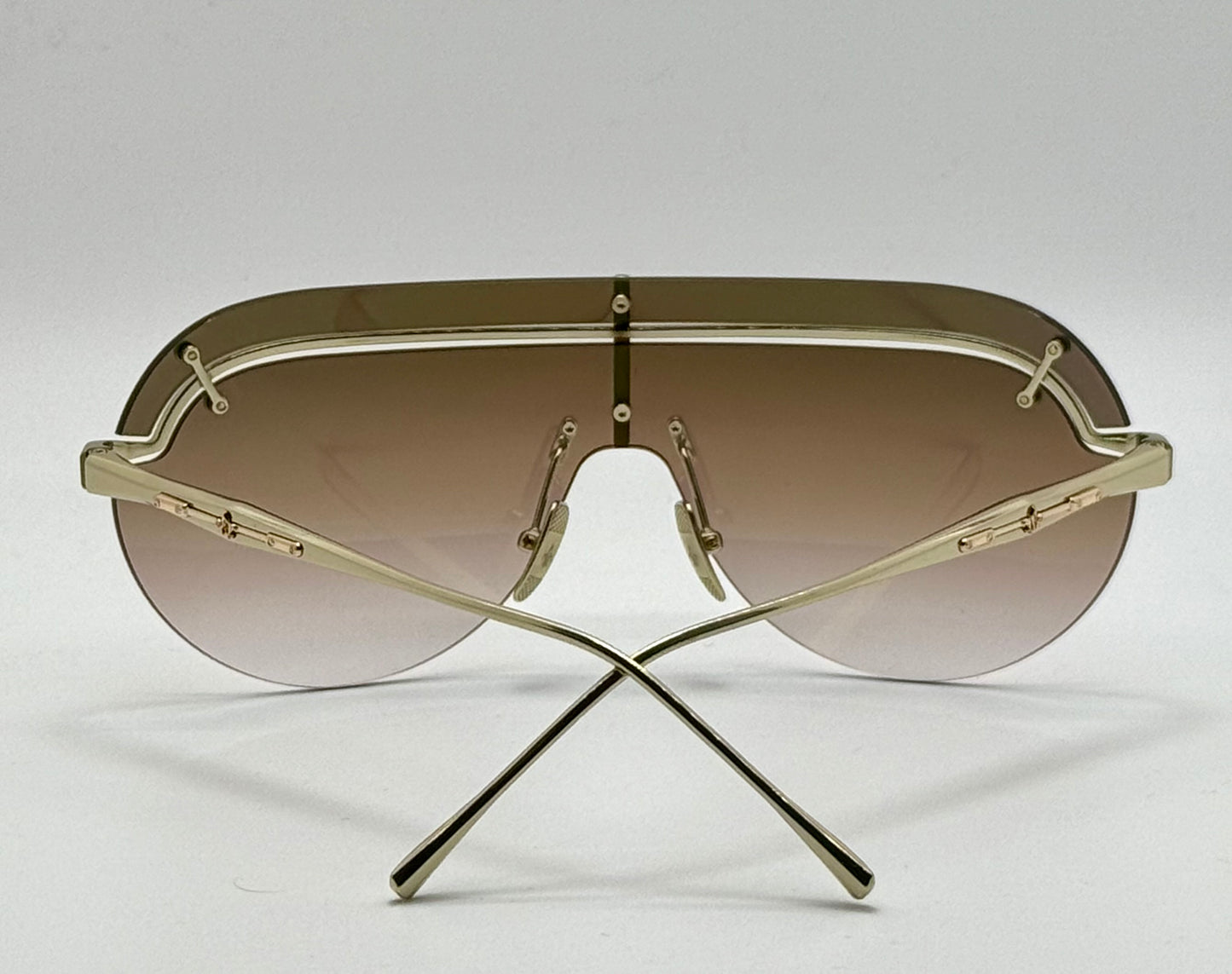 Philippe V N32 Titanium Shield Sunglasses | Made in Japan | Gradient Brown Lenses | Brand New