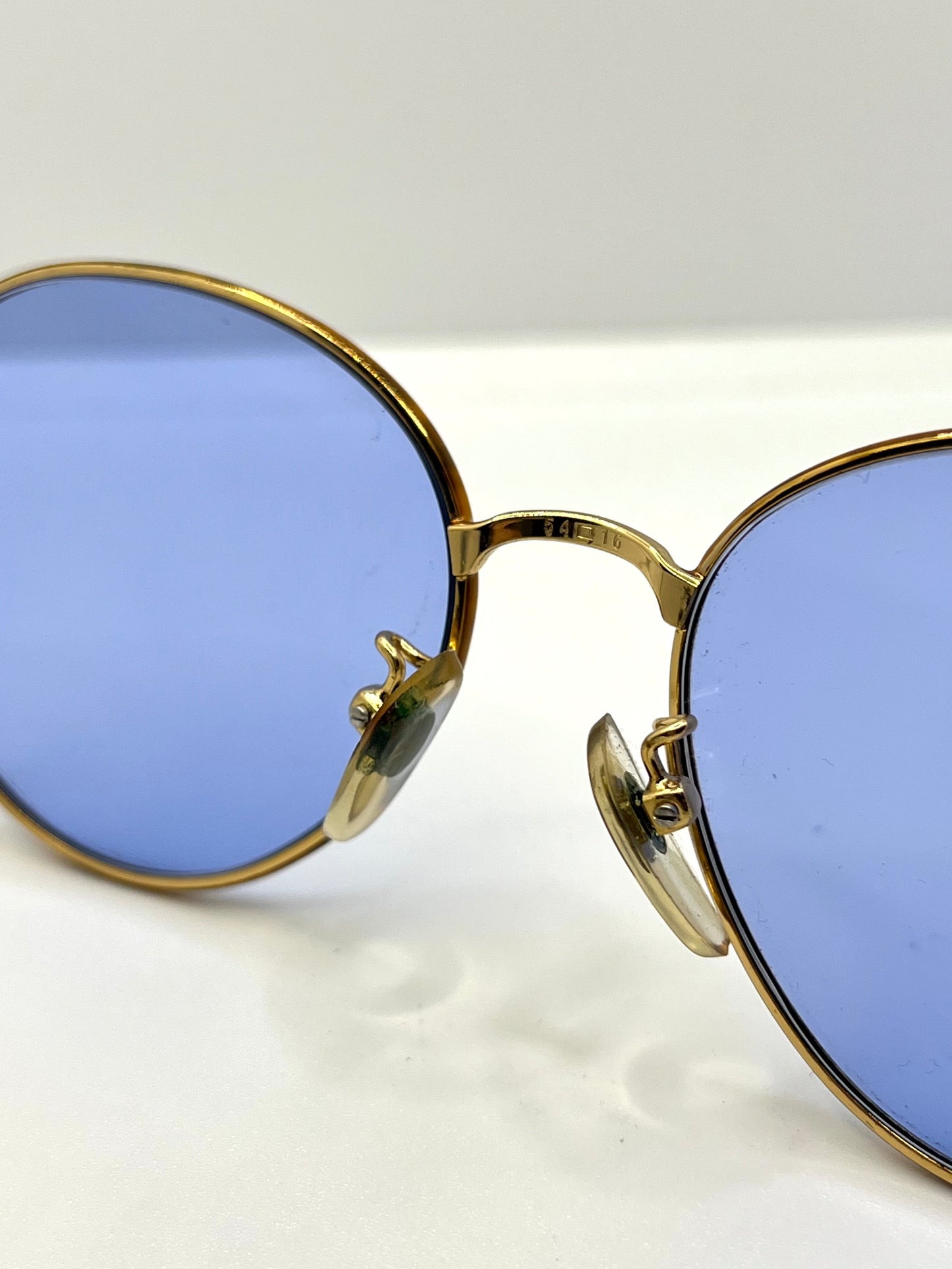 SEMESTER BLOND 081 Japan VINTAGE Sunglasses-Gold Frame w/New, Blue Custom Lenses