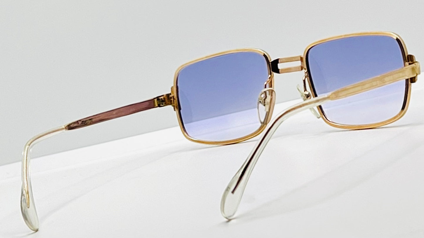 Meritad MOD.391T-Vintage Gold Frame w/New, Custom Aquaviolet Gradient Lenses-Deadstock-Germany