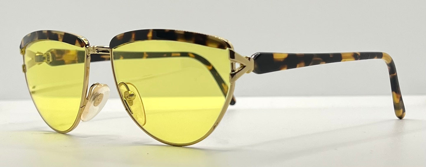 Kador MOD. K 80 Vintage Italian Sunglasses w/New Yellow Custom Lenses-57mm