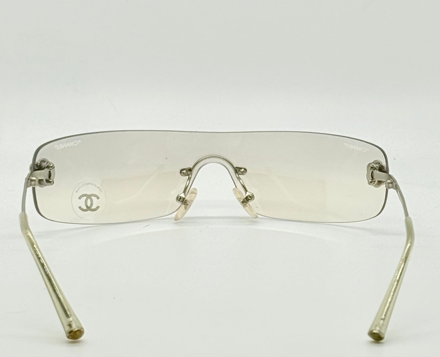 Chanel 4086 C.124/6Y Vintage Shield Sunglasses – Deadstock/Unworn-Camellia Silver