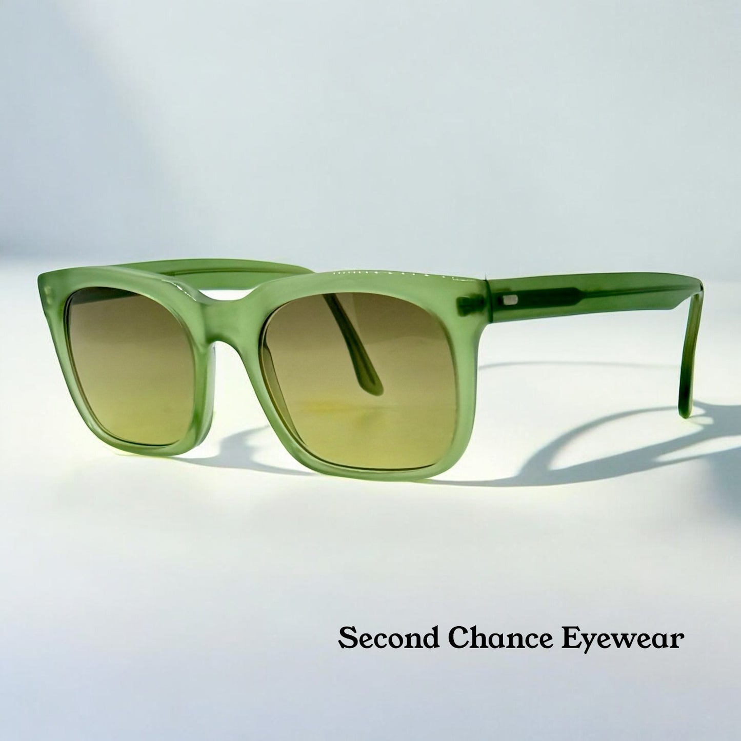 Cutler and Gross M:0974 Green Vintage Sunglasses w/New Olive–Citrus Gradient Custom Lenses-50mm