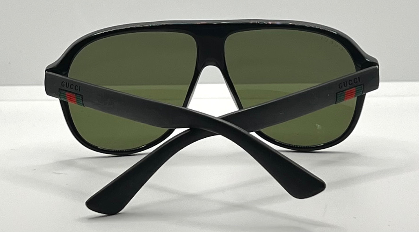 GUCCI Web Ribbon Oversized Aviator Sunglasses – Deadstock – Full Kit – Made in Italy