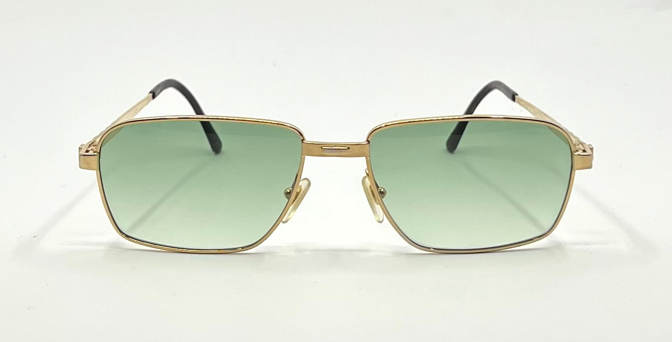 Dunhill 6142 004 Gold Vintage Sunglasses-New Green Gradient Custom Lenses-Unworn