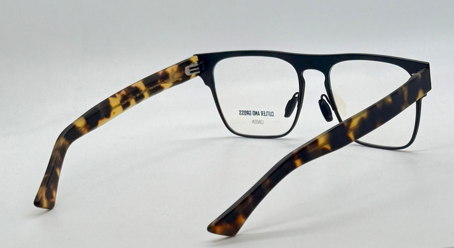 Cutler and Gross CGOP1366-03-Matte Black/Tortoise-56mm-Handmade in Italy-Full Kit