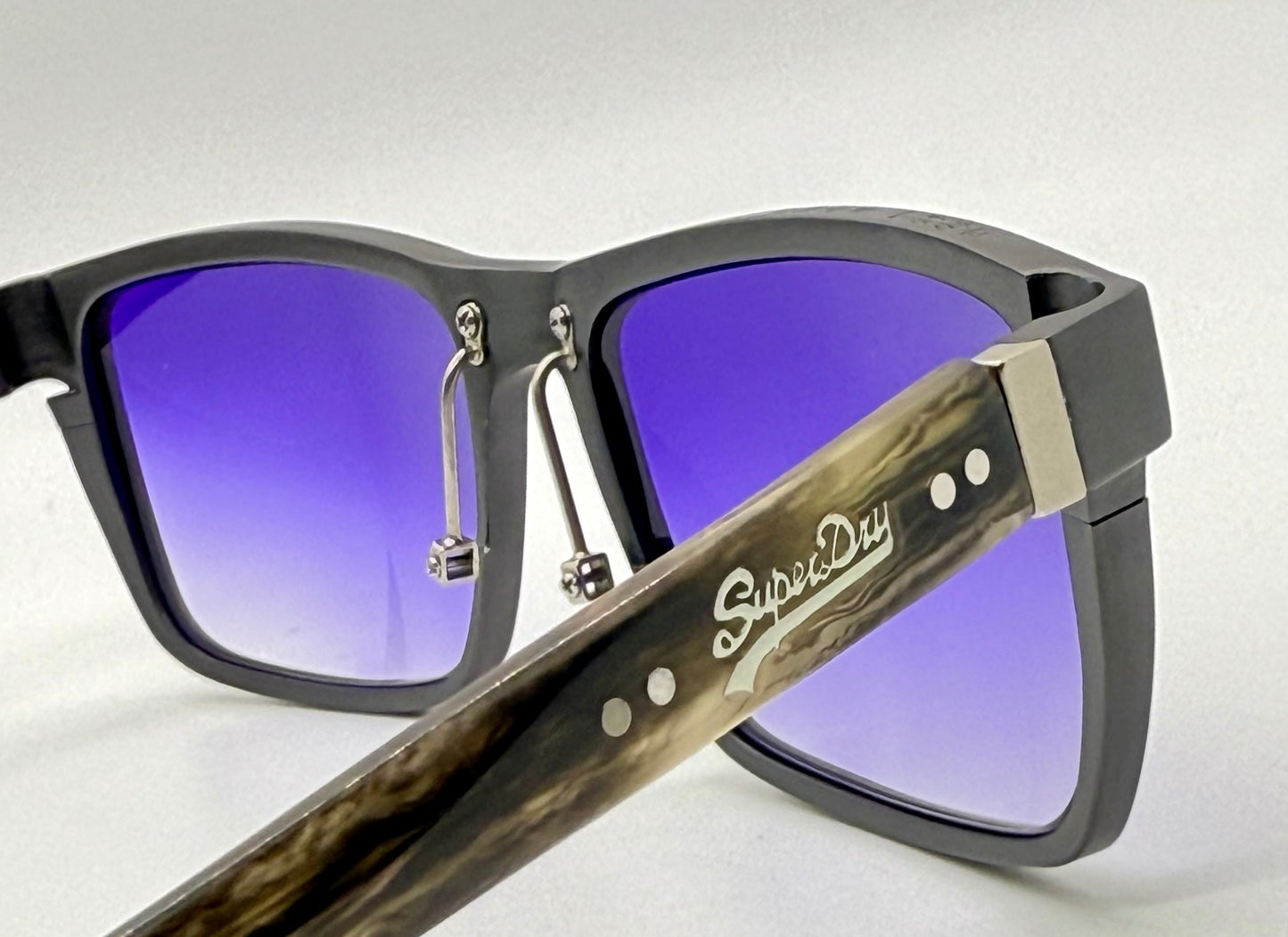 SUPERDRY x FOUNDRY JAPAN COLLAB w/New Purple Gradient Custom Lenses-SPRING HINGES-Unworn