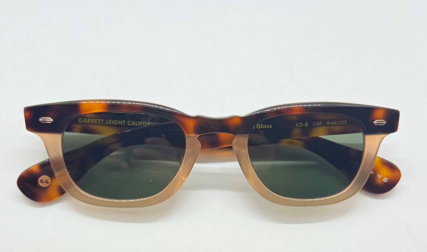 Garrett Leight LO-B Cap Sunglasses 46-23/Premium Glass-Tortoise-New/Unworn-Full Kit