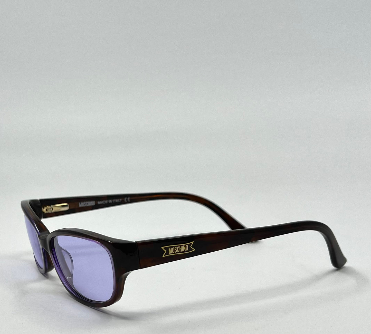 Moschino MO096-04 Vintage Sunglasses w/New Solid Purple Custom Tinted Lenses-Full Kit-Italy