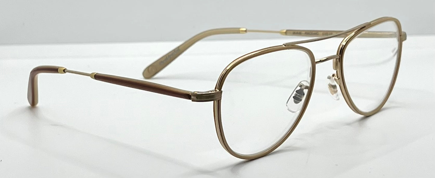 Garrett Leight Linnie PLBGE-MG Pearl Beige Matte Gold 51-19 Eyeglasses – Full Kit, New