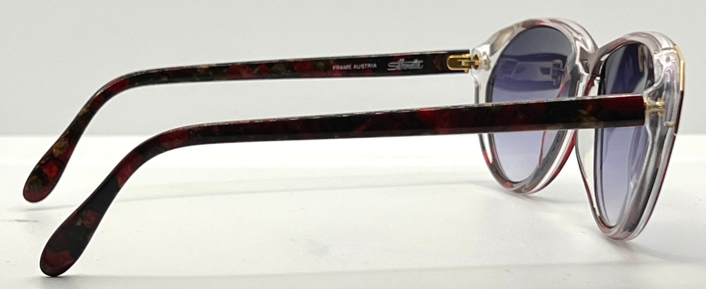 Silhouette M1298 Vintage Cat Eye Sunglasses w/New Custom Gradient Lenses-57mm-Austria/Unworn