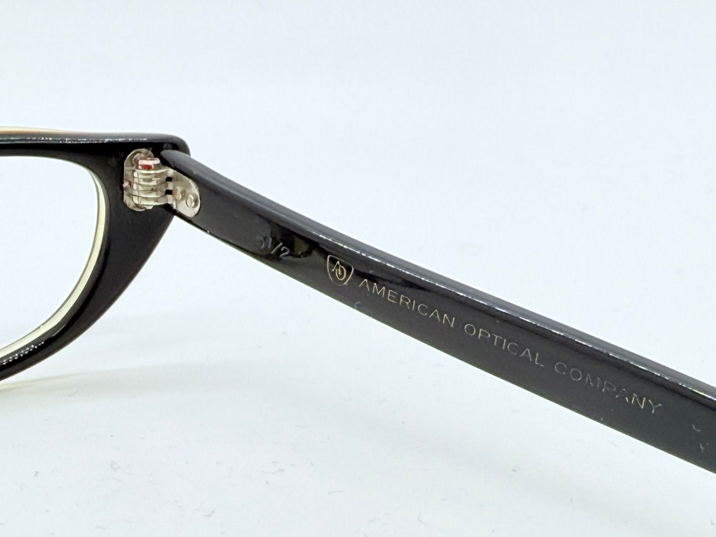 Vintage American Optical Cat-Eye Glasses-1950s/1960s Black & Brown Acetate Frame