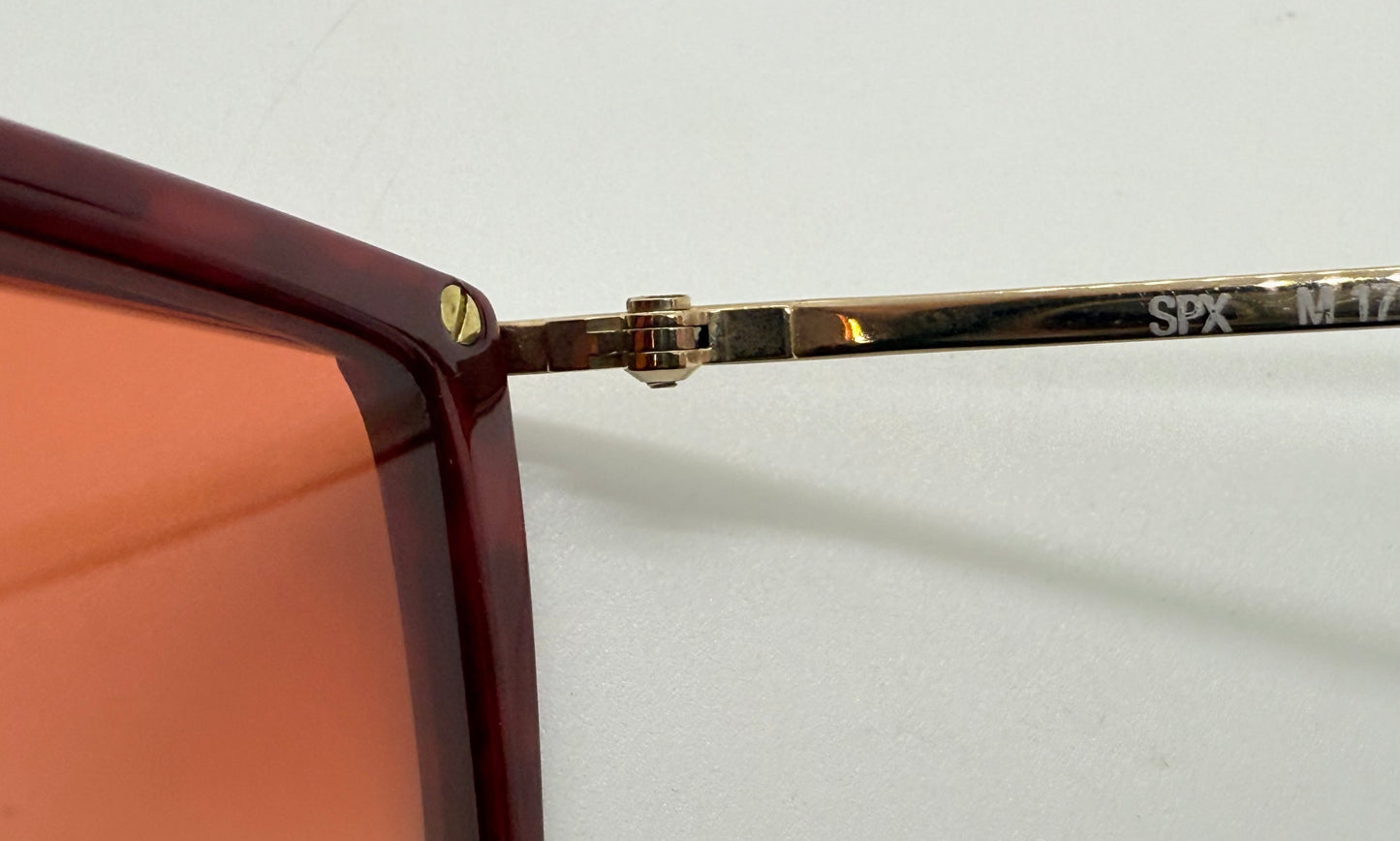 Silhouette SPX M 1703 C1349 Vintage CAT EYE Sunglasses w/New Red to Yellow Gradient Custom Lenses-60mm
