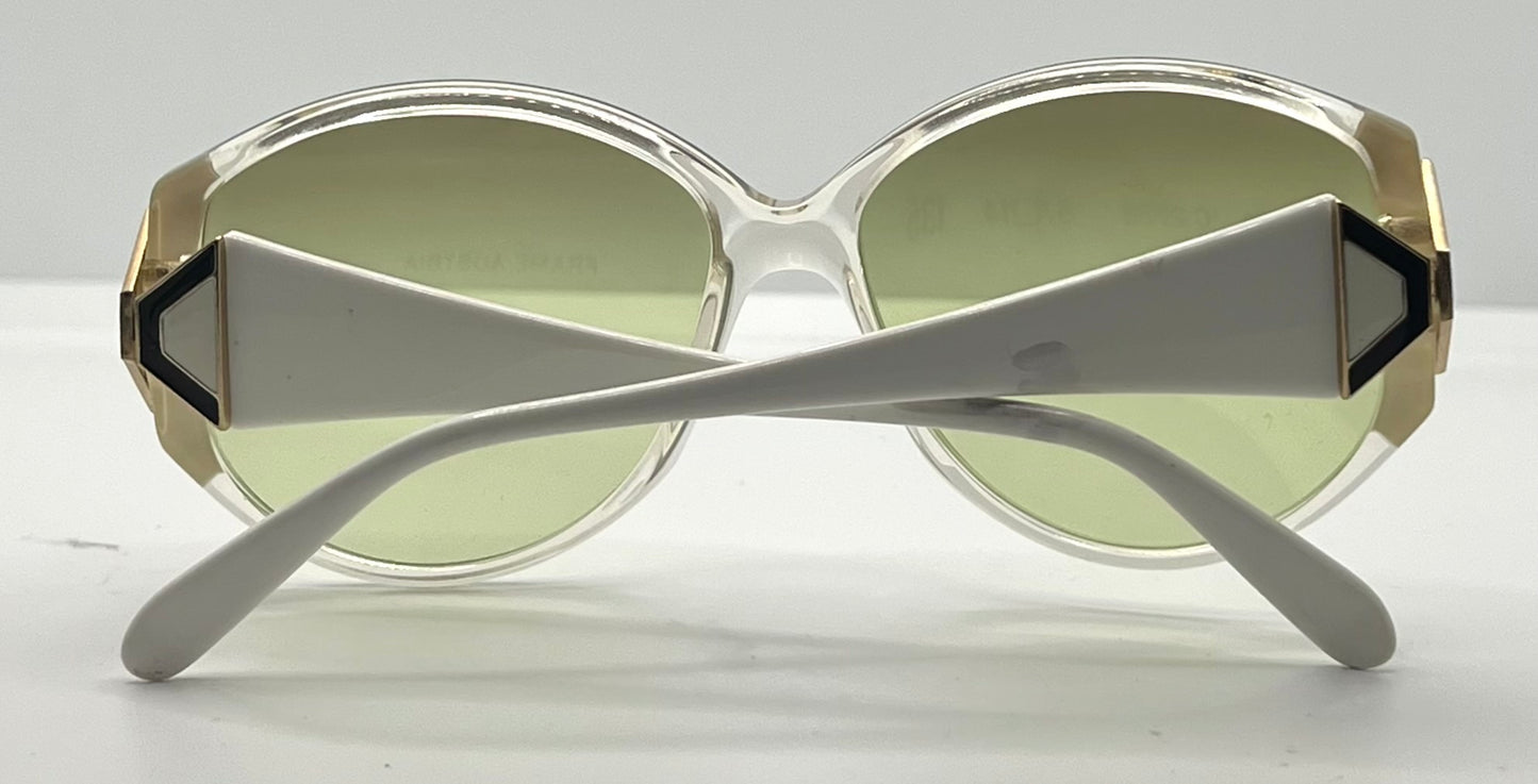 Silhouette M1192 White Crystal Vintage Sunglasses w/New Brown/Green Gradient Custom Lenses-Unworn