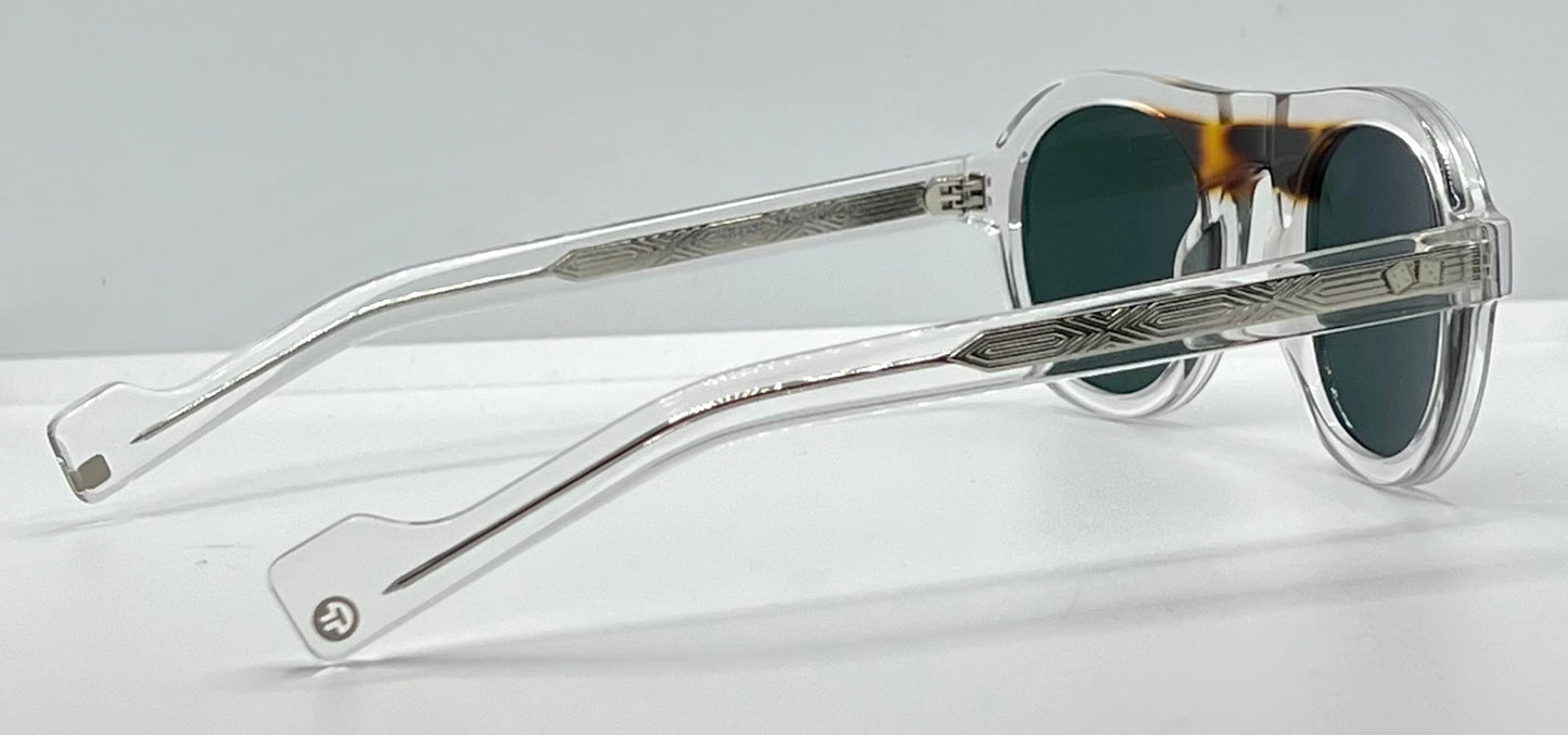 ENTOURAGE OF 7 “DECKER”-CRYSTAL & TORTOISE-GREEN LENS-BRAND NEW / UNWORN-FULL KIT