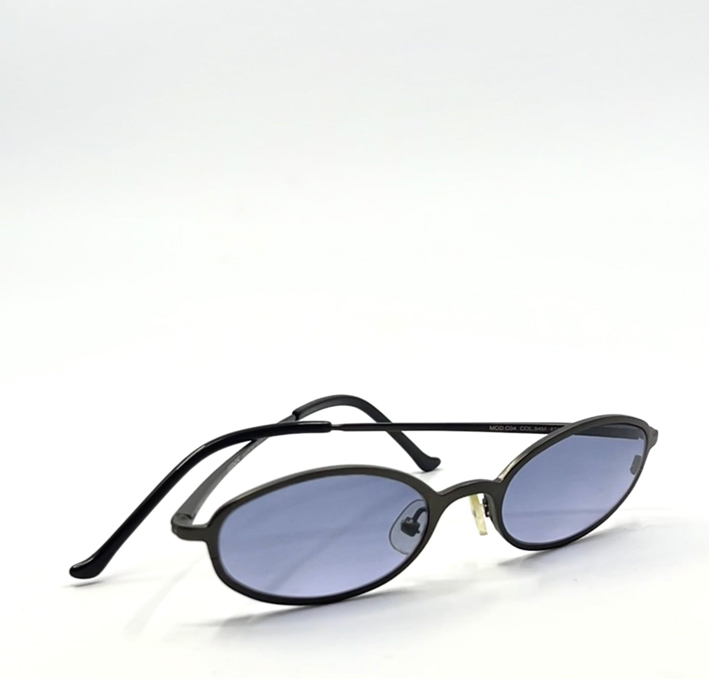 Versus by Versace Titanium Oval Sunglasses w/New Blue Tinted Custom Lenses/47-18mm