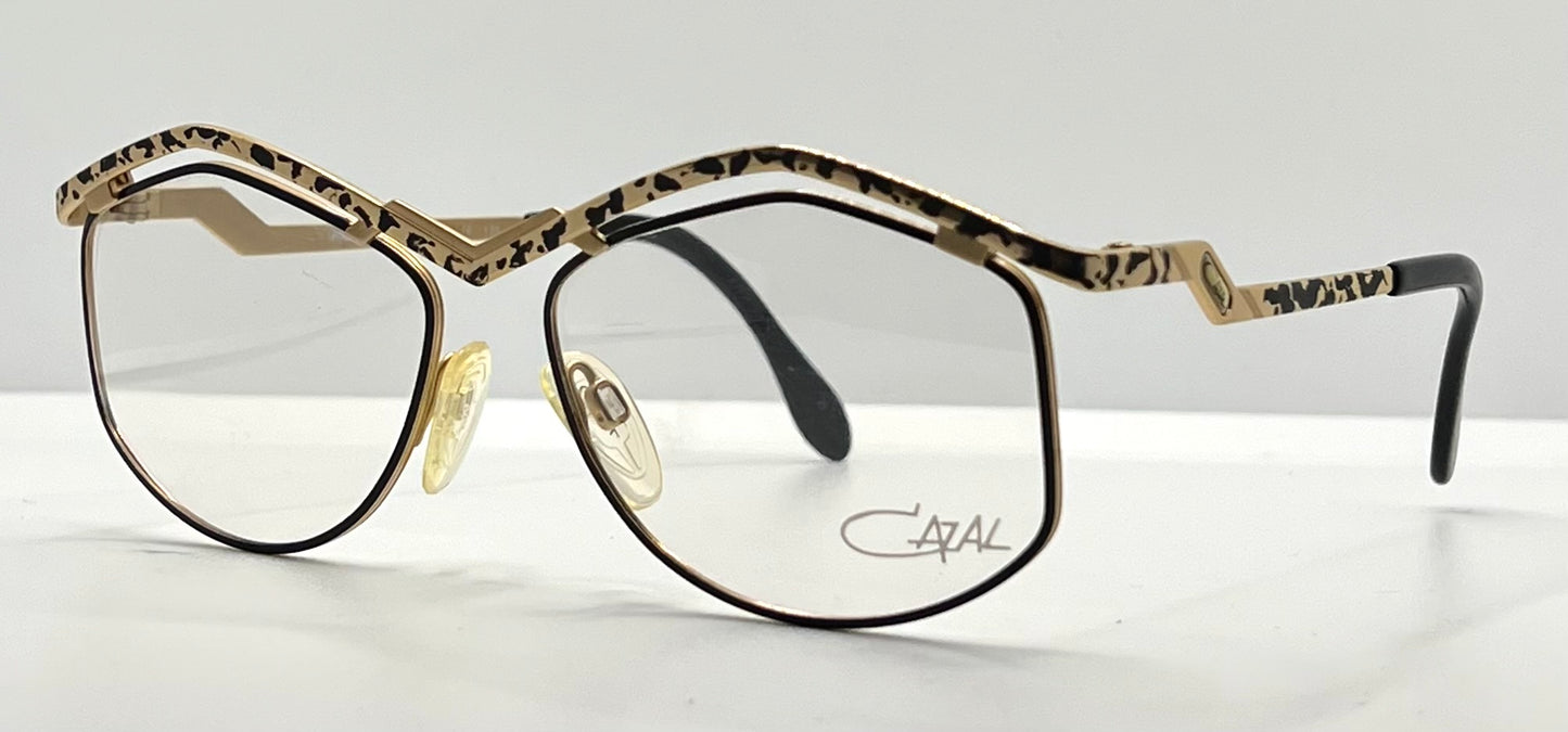 Cazal MOD 249 COL 413 VINTAGE Titanium Eyeglasses-Gold Leopard 57mm-UNWORN-Germany