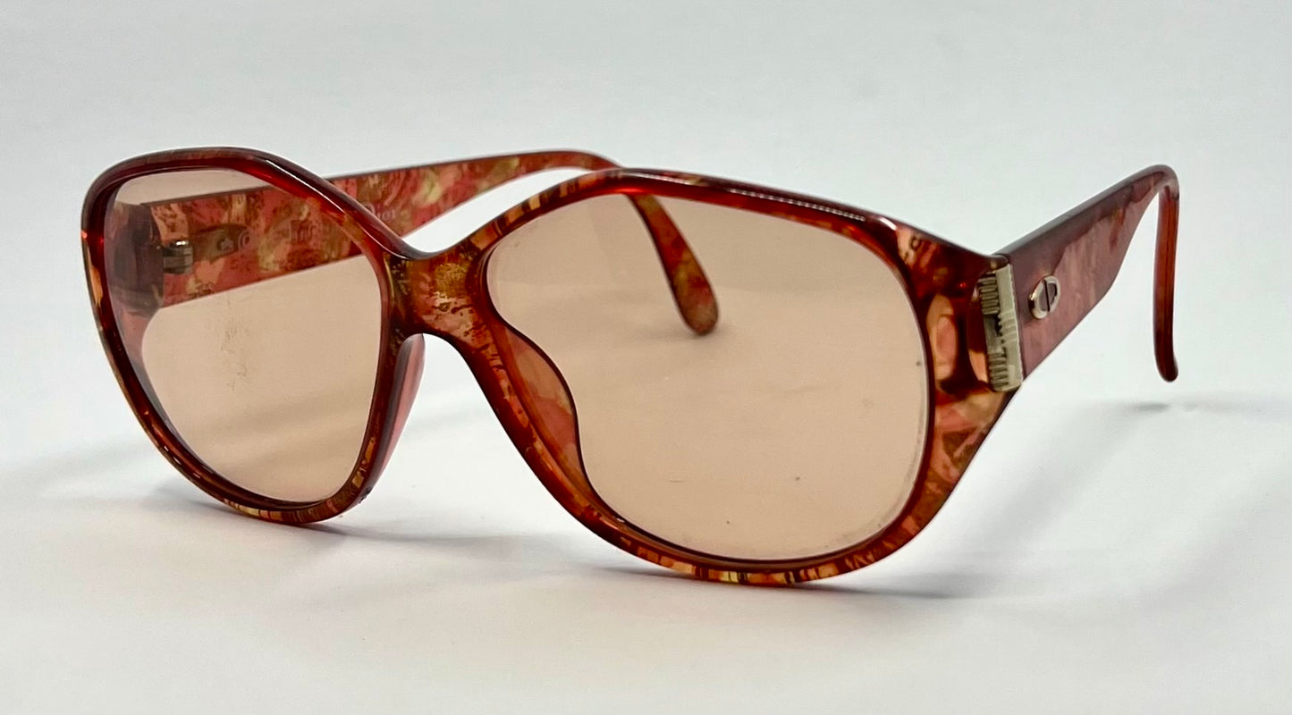 Christian Dior 2497 Optyl Red/Gold Marble- 80s VINTAGE Sunglasses-Germany-62mm