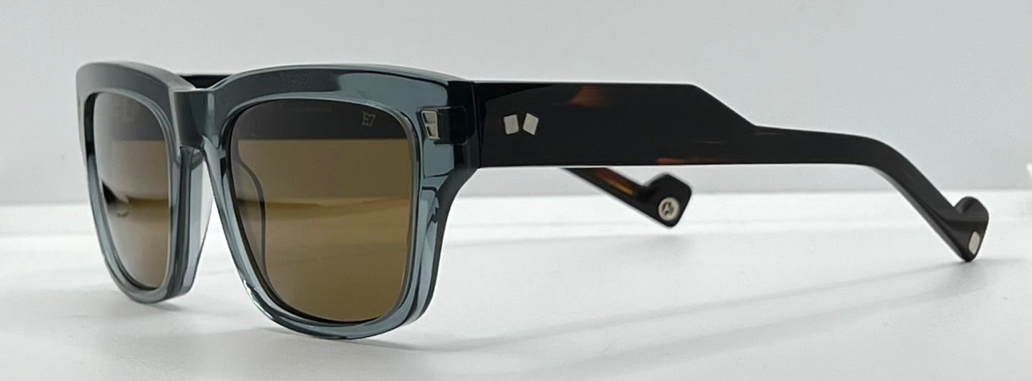 Entourage of 7 Runyon 10-49 Sunglasses-Made in Japan-Transparent Slate Blue/Tortoise-54mm-Full Kit