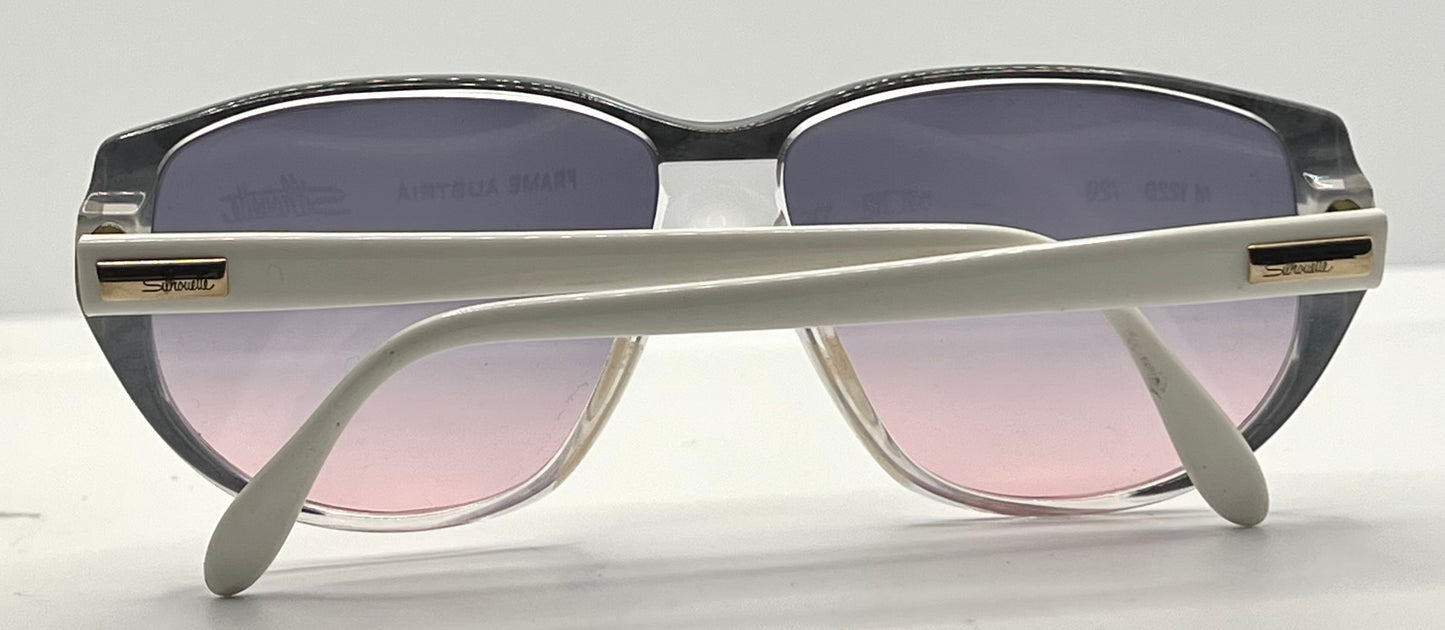 Silhouette M 1220 C 2952 Vintage White Sunglasses w/New Grey to Rose Gradient Custom Lenses-57mm-Austria
