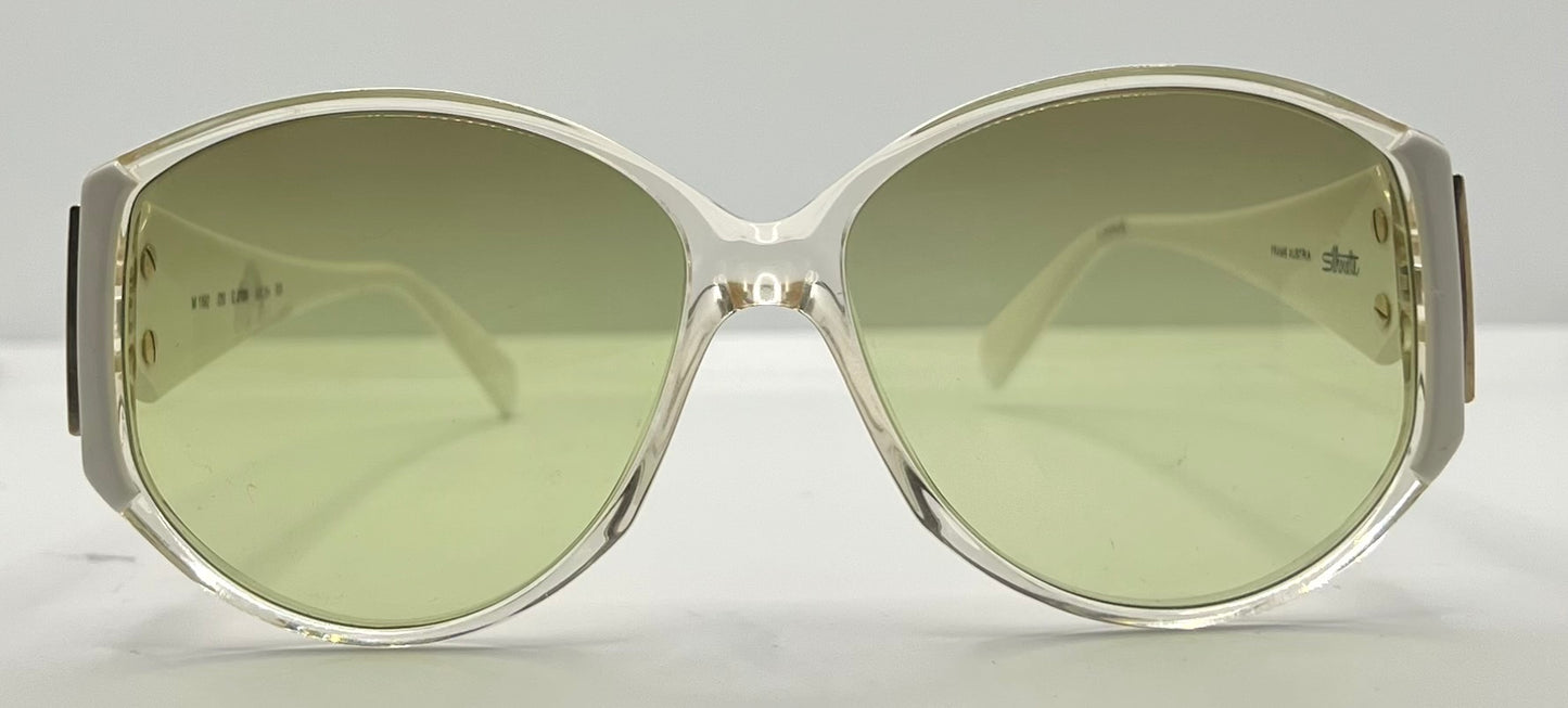 Silhouette M1192 White Crystal Vintage Sunglasses w/New Brown/Green Gradient Custom Lenses-Unworn